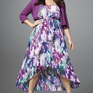 Sleeveless high-low maxi dress  (no cardigan)